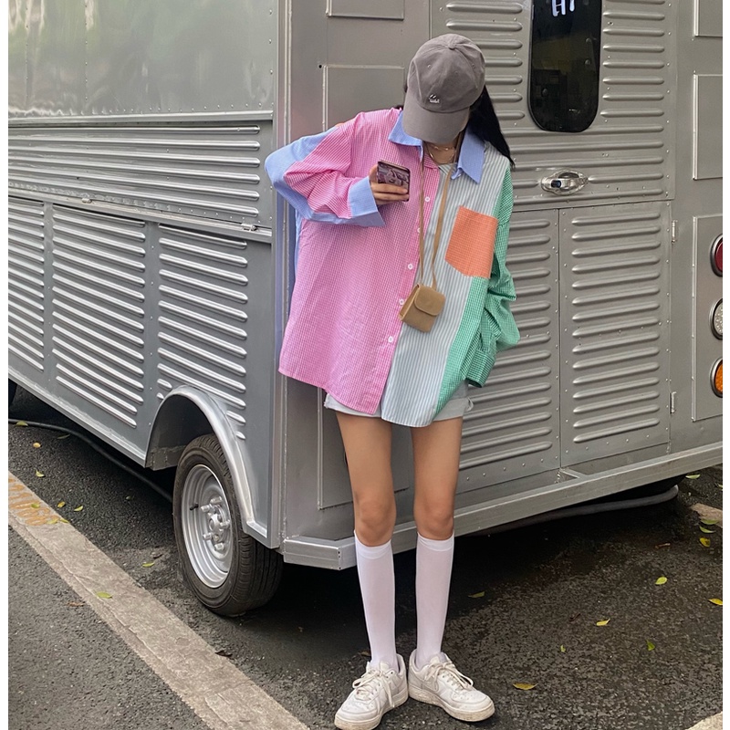 Áo Sơ Mi Tay Dài Kẻ Sọc Thiết Kế Mới 2022 Thời Trang Cho Nữ