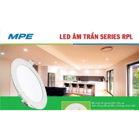 Đèn LED MPE Panel nổi series SRPL (Thân đèn tròn màu trắng) 12W/ 18W/ 24W – Ánh Sáng Trắng, Vàng