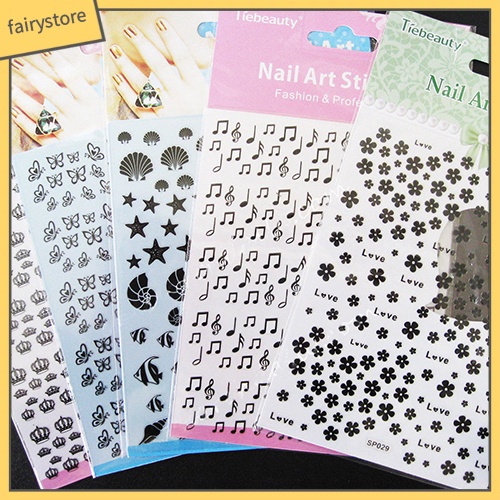 Tờ nhãn dán móng nghệ thuật nhiều kiểu thời trang