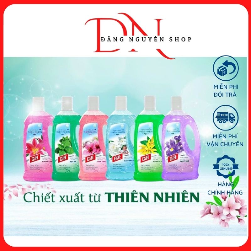 Nước Lau Sàn Gift Can 1 Lít Siêu Đậm Đặc Hương Thiên Nhiên Thơm Dịu Nhẹ An Toàn