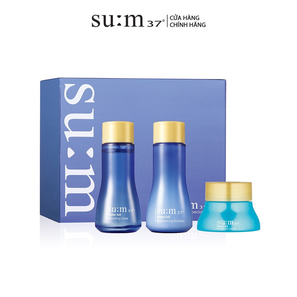 [HB Gift] Bộ cấp ẩm dưỡng da căng mượt Su:m37 Water-full 3pcs Kit 50ml Gimmick