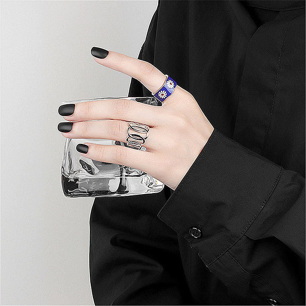 Nhẫn Hợp Kim Đính Đá Hình Hoa Cúc Mẫu Mới 2021 Cho Nữ