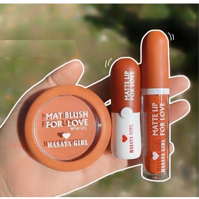 🍭 Set Make-up Trang Điểm 3 Món Hasaya Girl Tone Cam Đào Xinh Lắm Luôn, Son kem+ Son Sáp + Phấn Má - Y213 | BigBuy360 - bigbuy360.vn