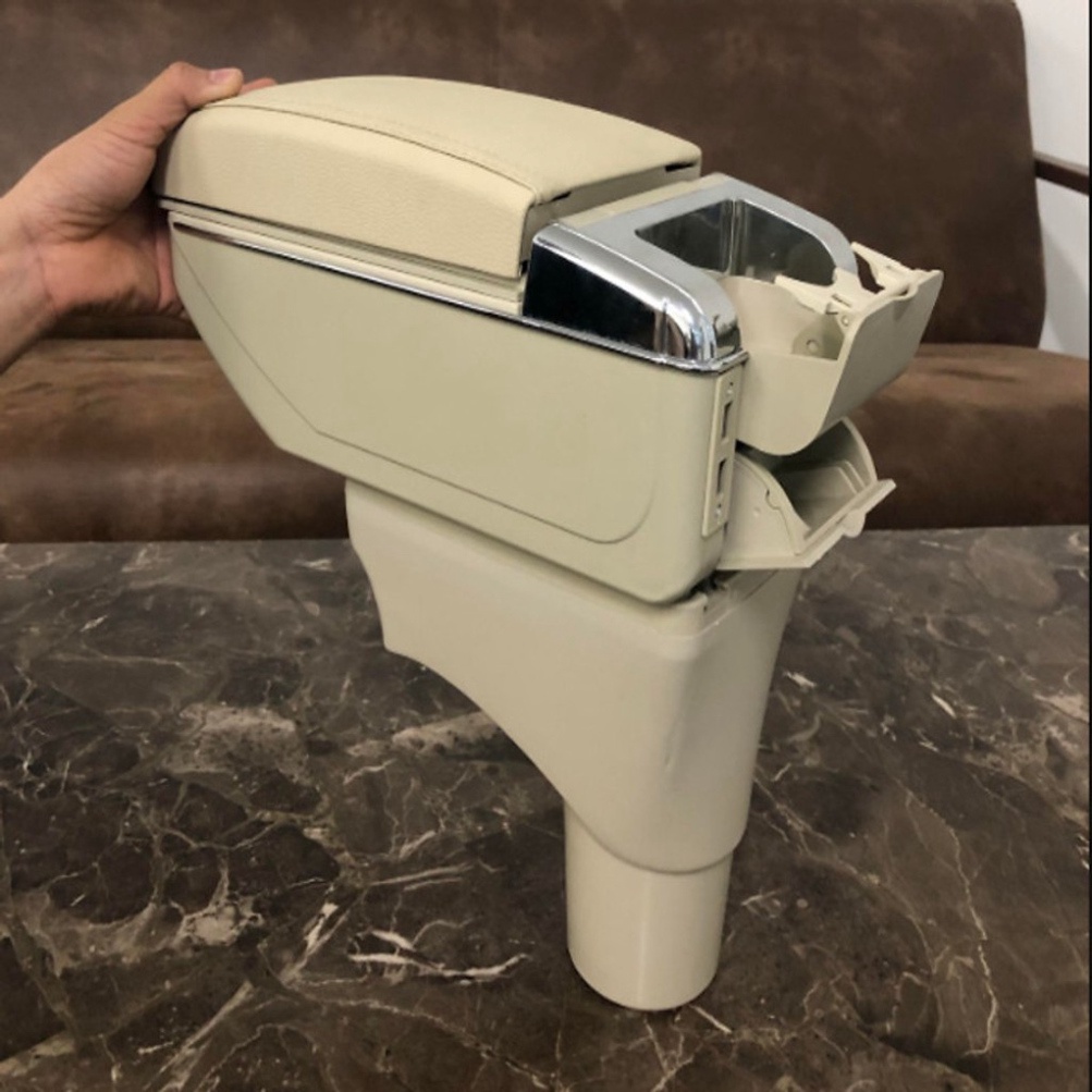 Hộp tỳ tay xe SUNNY cao cấp tích hợp cổng sạc USB - Bảo hành 12 tháng