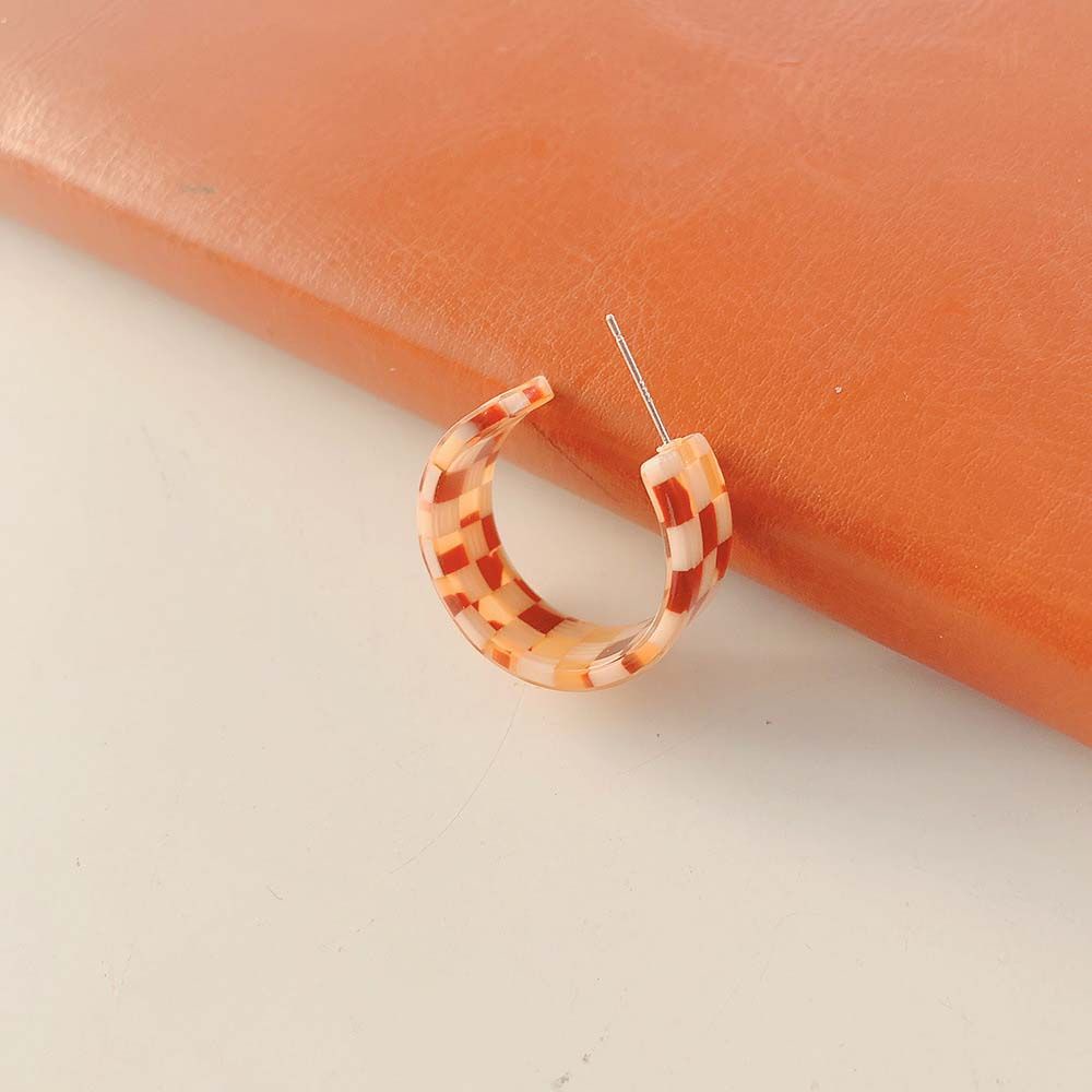 Bông tai hình chữ C bằng acrylic phong cách Hàn Quốc cổ điển thời trang cho nữ