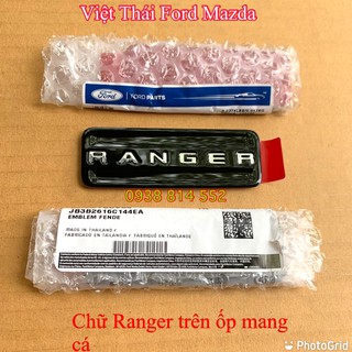 Chữ tem ranger dán trên ốp mang cá tai xe ranger