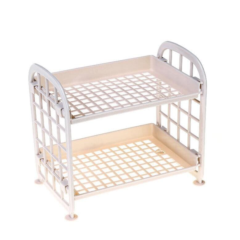 Kệ để đồ nhựa mini 2 tầng nhỏ gọn đựng đồ gọn gàng decor thêm xinh-giadungsieure