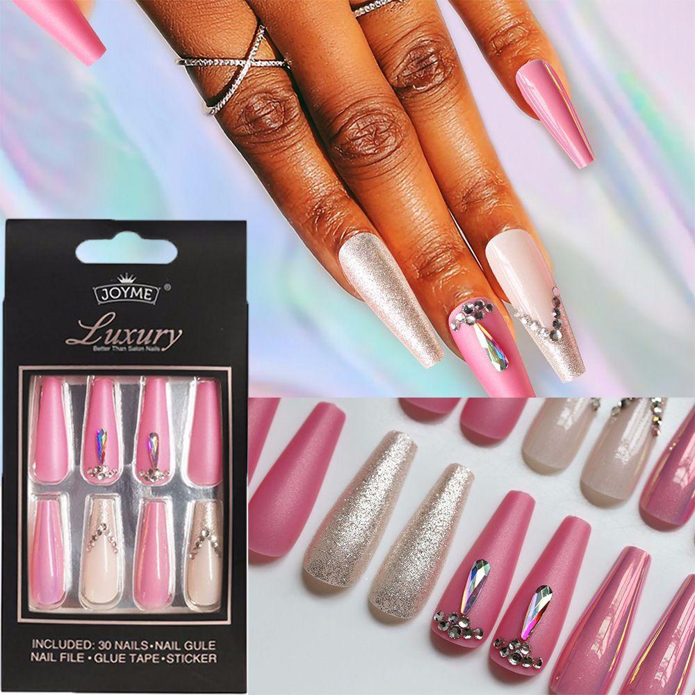 OCEANMAP Set 30 Móng Tay Giả Che Phủ Toàn Diện Dạng Bấm Trang Trí Nghệ Thuật DIY