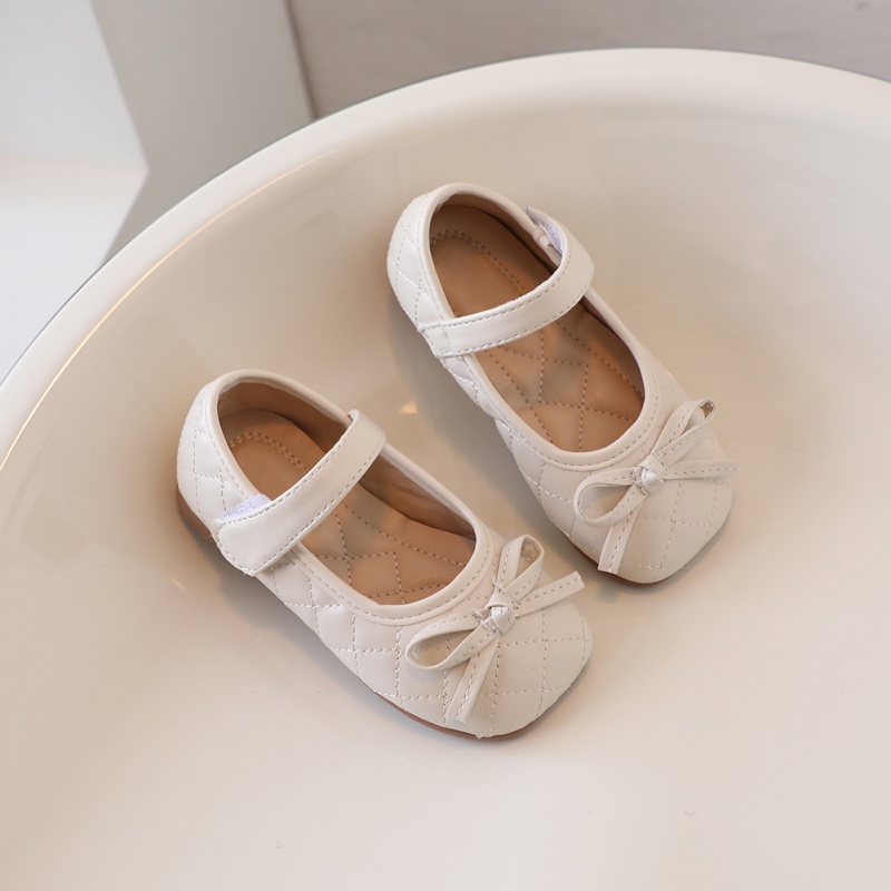 Giày Da Đế Mềm Màu Đen Phong Cách Công Chúa Cho Bé Gái