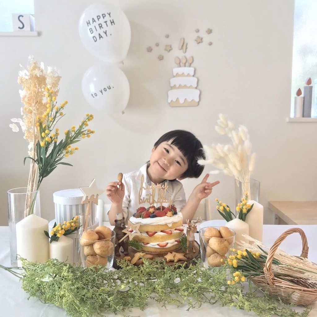 Bóng in chữ Happy Birthday & To You, trang trí tiệc sinh nhật phong cách Hàn Quốc