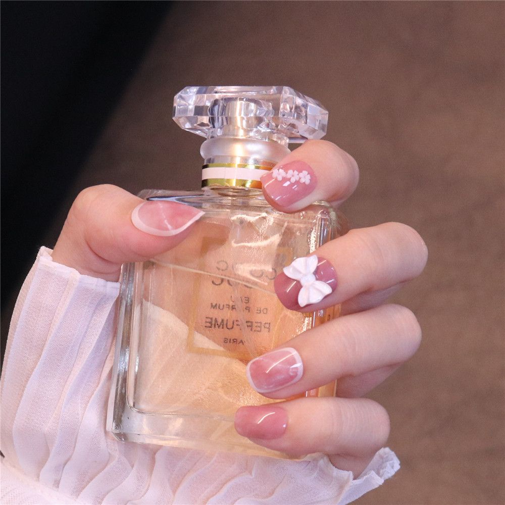 [Hàng mới về] Set 24 cái móng giả đính nơ phong cách Pháp thời trang