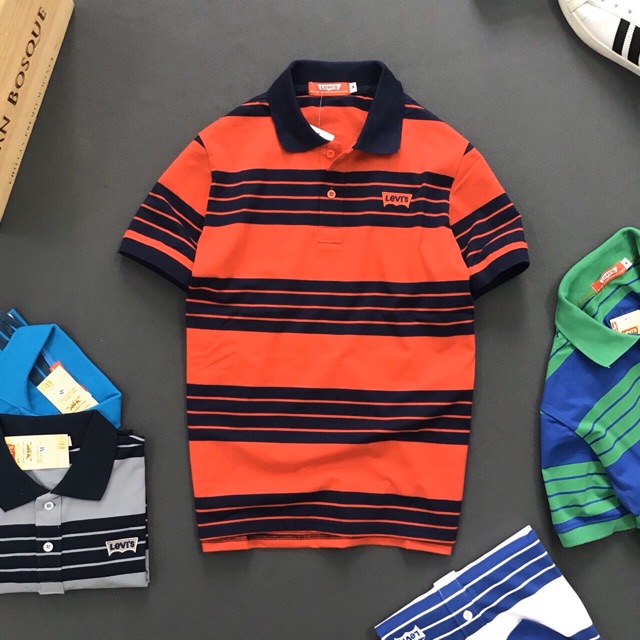 ALBUM 623 - ÁO THUN VNXK CỔ BẺ SỌC LV CAO CẤP