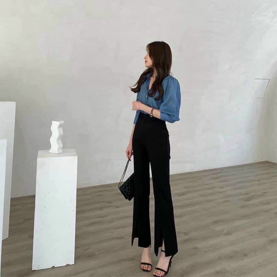 Quần vải loe xẻ ống SV339