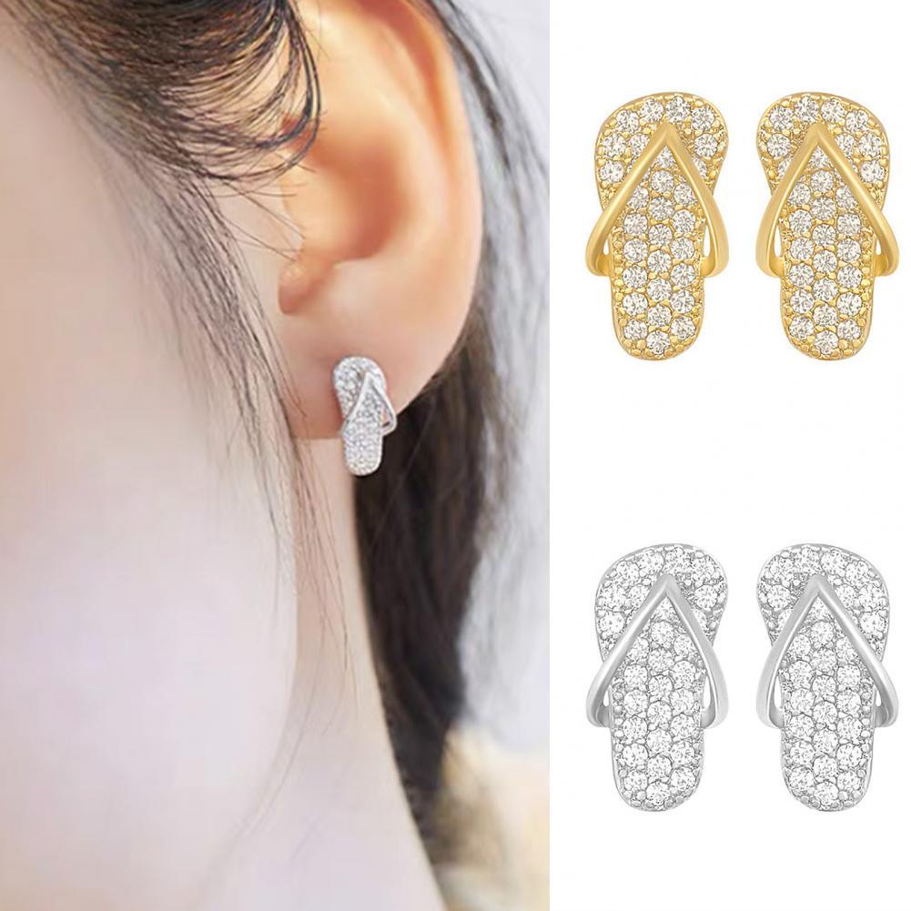 Toàn Bộ Đôi Khuyên Tai Hình Đôi Dép Đính Đá Thời Trang Cho Nữ