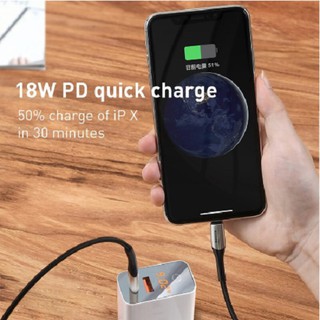 Cáp sạc Nhanh Type C to Lightning Baseus Horizontal Data PD (18W, Power Delivery Fast Charge, C to iPhone Cable)