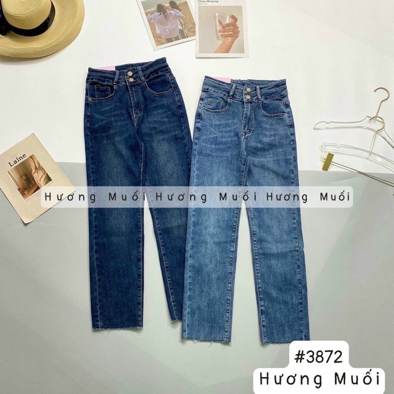 Quần jeans ống đứng 2 cúc - mã 3872