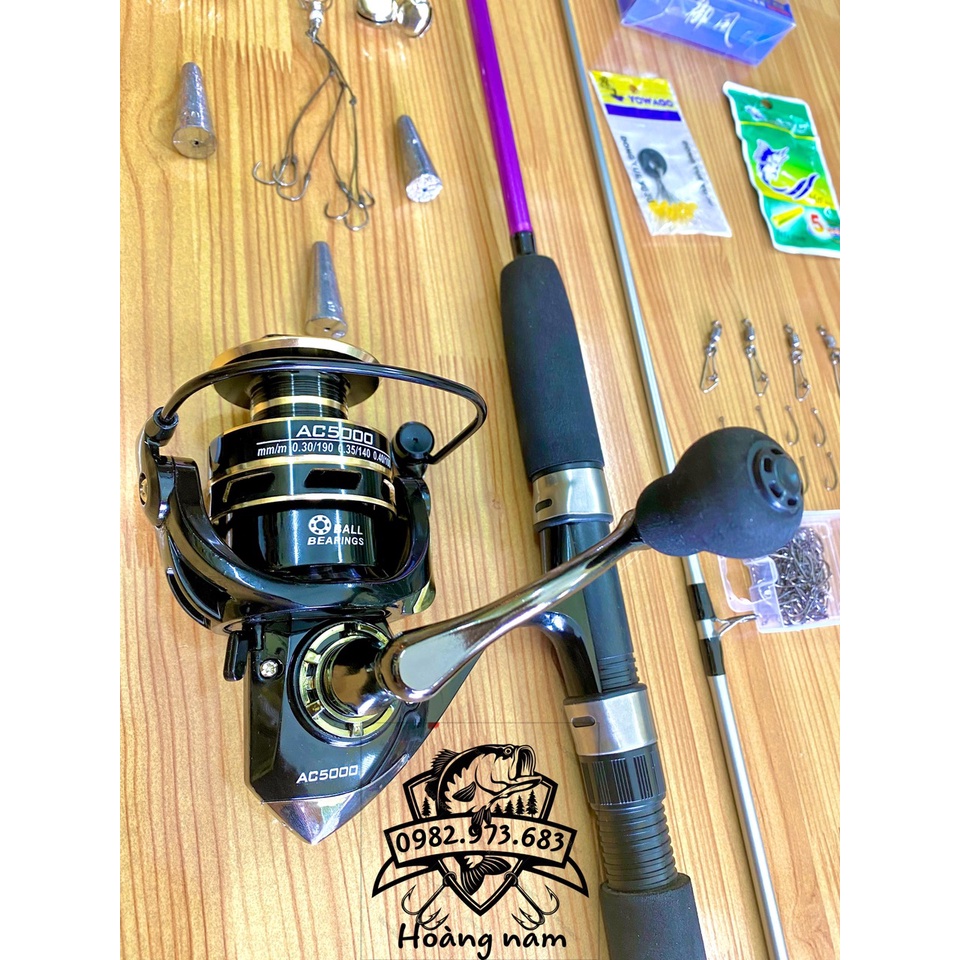 COMBO CẦN ĐẶC 2 KHÚC SHIMANO CRUZA + MÁY KIM LOẠI AC + Cước Shimano Trắng ( KÈM PHỤ KIỆN ĐẦY ĐỦ NHƯ TRONG ẢNH )