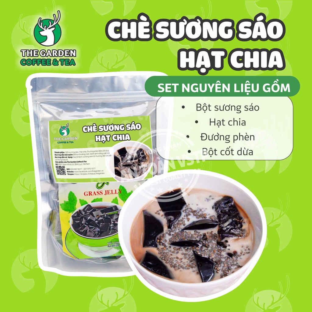 Chè Sương Sáo Hạt Chia Set Nguyên Liệu THE GARDEN nấu 30 chén