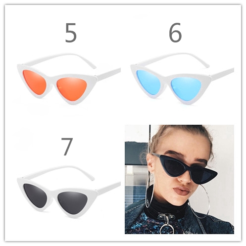 Kính mát mắt mèo phong cách cổ điển xinh xắn dành cho nữ kính chữ v nhiều màu