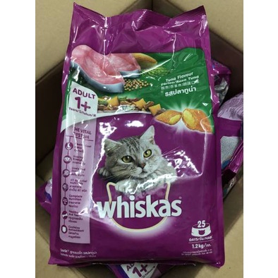 Thức ăn mèo lớn whiskas vị cá ngừ gói 1.2kg