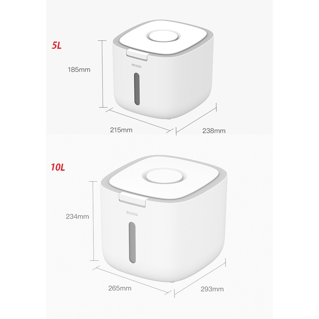 THÙNG ĐỰNG GẠO THÔNG MINH ECOCO 5L/10L , THÙNG ĐỰNG GẠO CHỐNG ẨM CAO CẤP