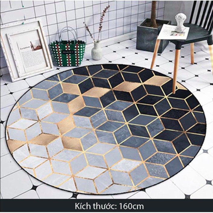 THẢM LÓT SÀN NHÀ DẠNG TRÒN HEXAGON Cotton 1m6 - King's Garden