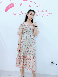 Đầm hoa 2 lớp
