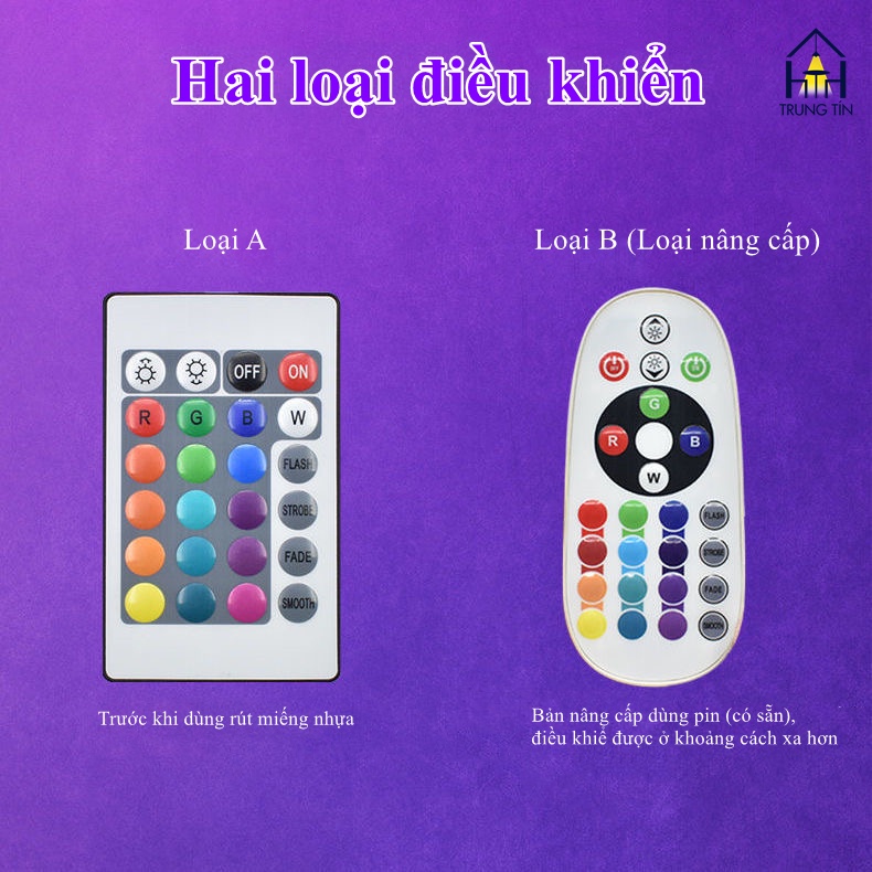 🔥 HCM 🔥 Đèn led Tiktok bóng đèn RGB đổi màu kèm remote ánh sáng lớn trang trí dành cho livestream đèn ngủ đèn rọi sàn