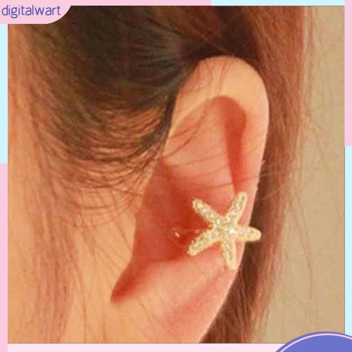 Khuyên Vành Tai Kim Loại Hình Sao Biển Đính Đá Dễ Thương Cho Nữ