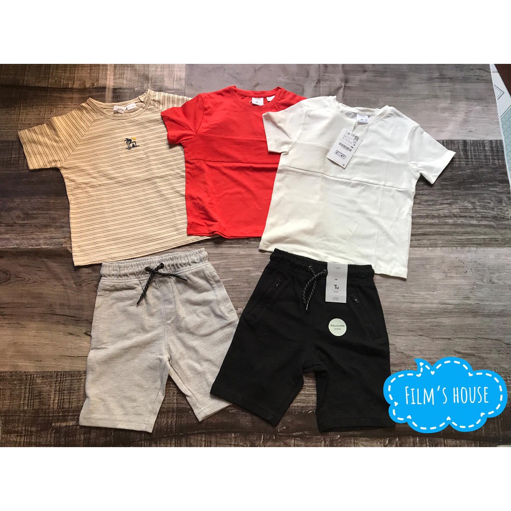 Áo thun bé trai, kẻ ngang họa tiết cây dừa, Zara tbn săn SALE sz từ 18-24m đến 4-5Y