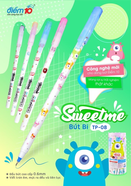 Hủ Bút TP-08 mực xanh,đen