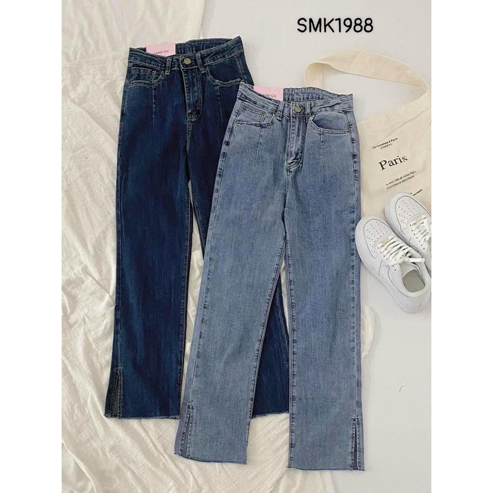 SMK1988-QUẦN JEANS XUÔNG XẺ VẠT