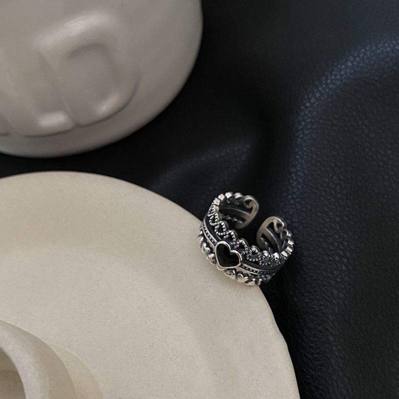 Nhẫn hở hình trái tim phong cách cổ điển thời trang