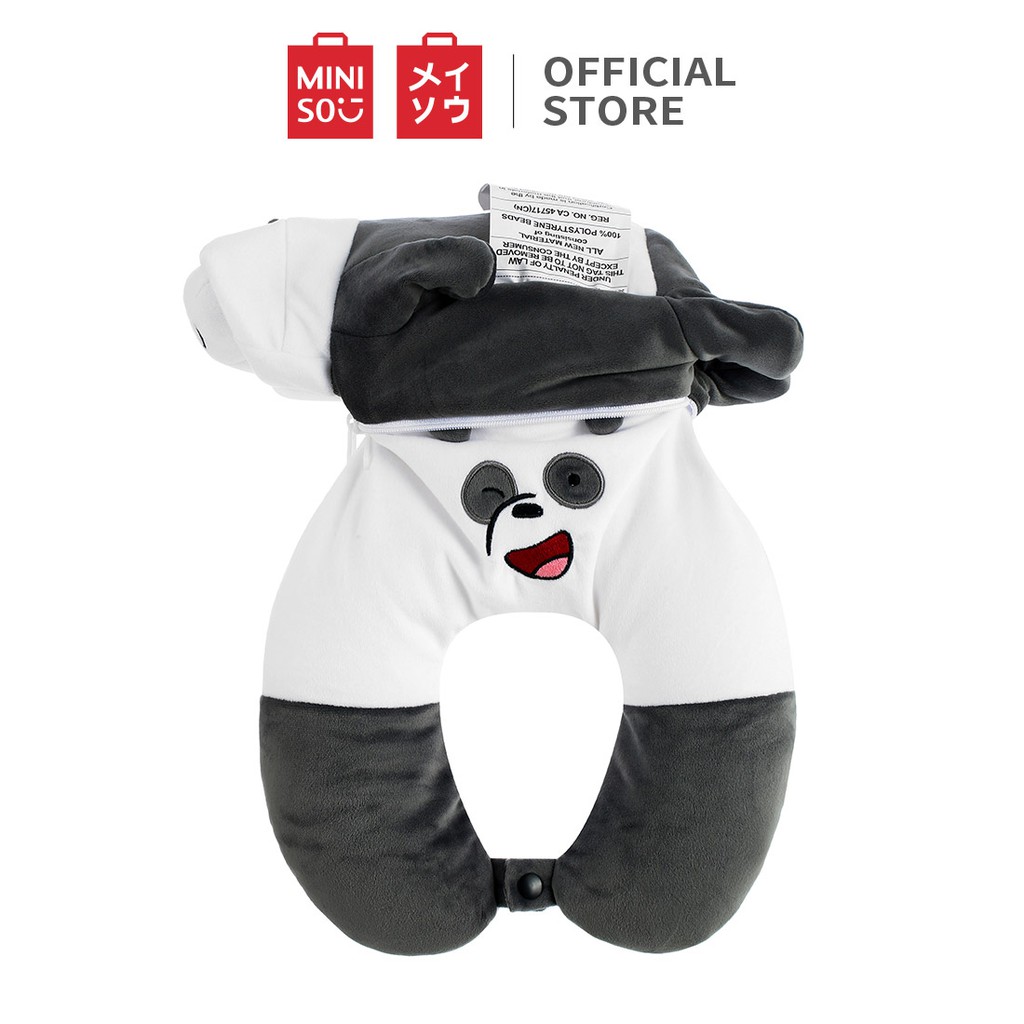 Gấu trần Biến đổi Mục đích kép gối chữ u Miniso x We Bare Bears