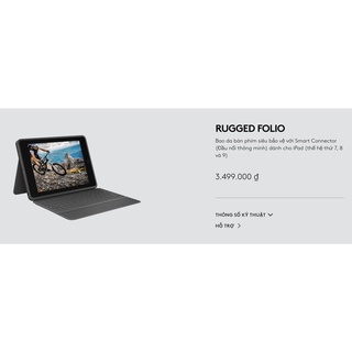 Logitech Rugged Folio bàn phím cho iPad Gen 7/8/9