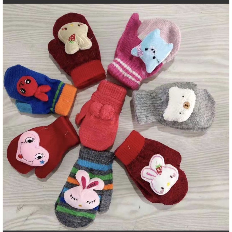 Găng tay len bé gái 0-4 tuổi