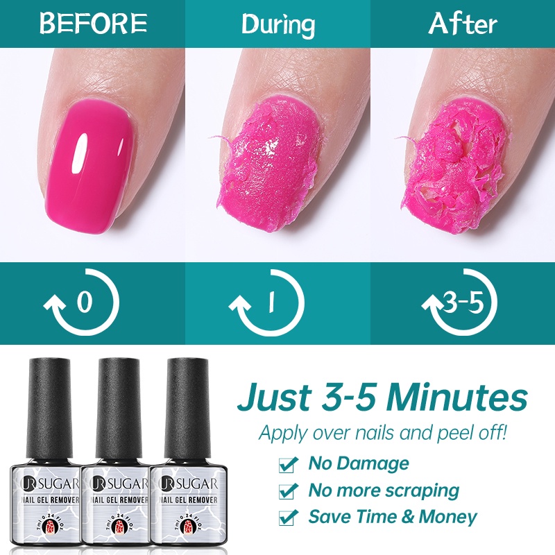 Bộ chai gel sơn nền + sơn phủ + tẩy sơn móng tay UR SUGAR x 7.5ml chất lượng cao
