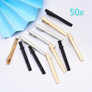 Set 50 Kẹp Tóc Mỏ Vịt Bằng Kim Loại Màu Sắc Đơn Giản Cho Nữ