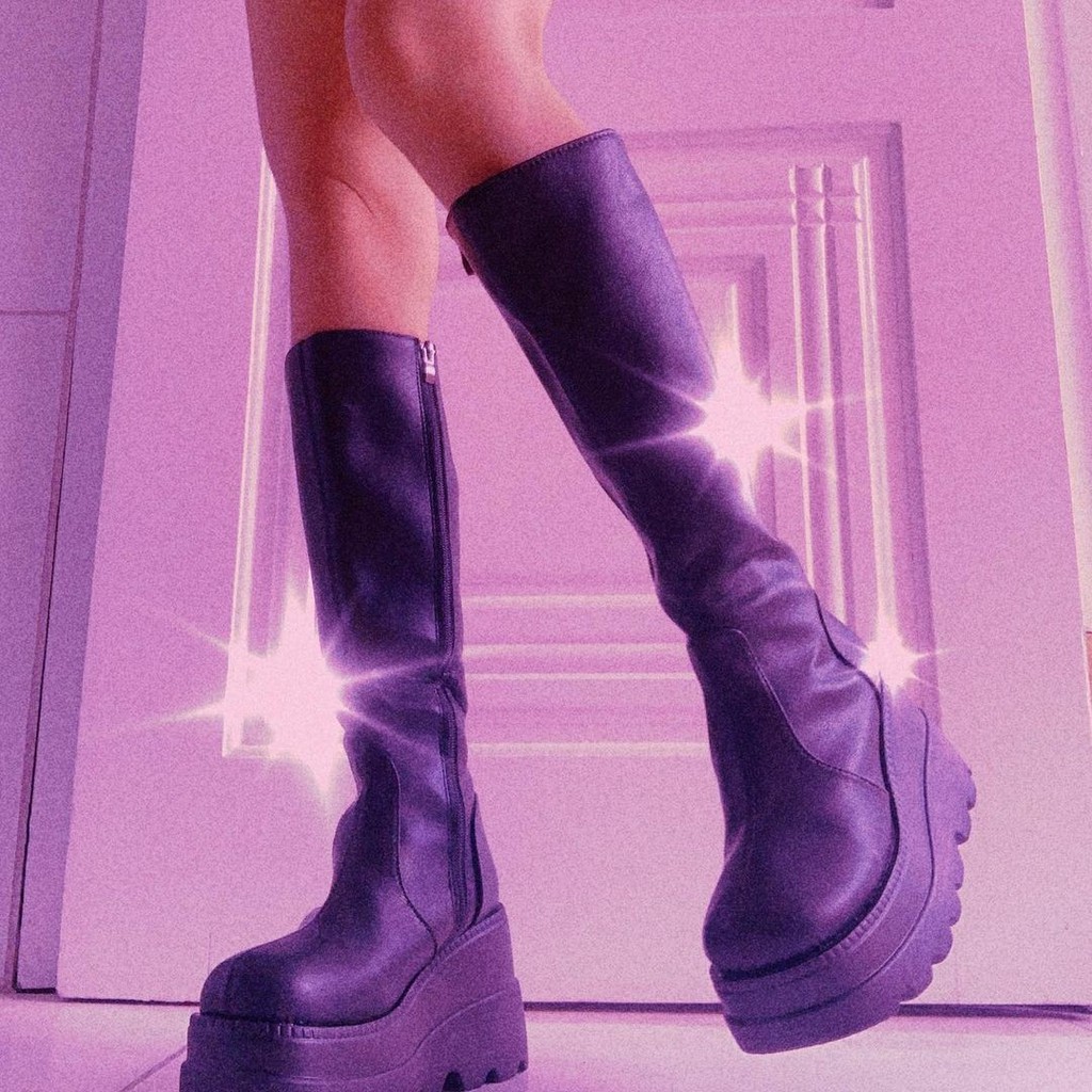 (SẴN) Boot nữ Julyboot - Cổ Cao Giày Bánh Mì Nữ Big Size 41 42 43 Đế Cao 8,5 cm Có Khóa Kéo Phong cách Y2K (ảnh thật) bk | BigBuy360 - bigbuy360.vn