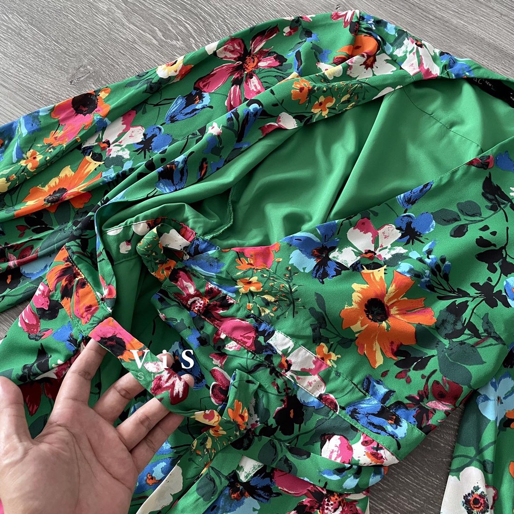 Đầm wrap hoa nhí nữ