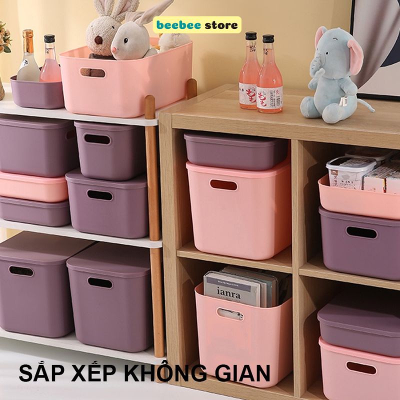 Hộp Đựng Đồ, Hộp Đựng Mĩ Phẩm, Đựng Đồ Nhà Bếp Có Tay Cầm Tiện Dụng Có Nắp Bằng Nhựa Cao Cấp Q002