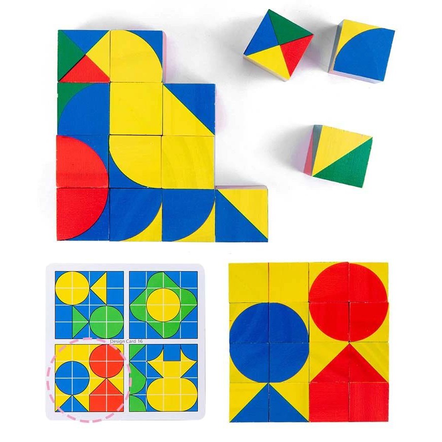 Đồ chơi gỗ rèn luyện tư duy không gian đa chiều 💕Khối lập phương Pixy 💕Pixy Cubes Block