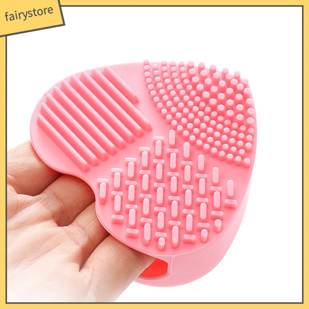 [Hàng mới về] Dụng cụ vệ sinh cọ trang điểm hình trái tim chất liệu silicon cấp thực phẩm tiện lợi