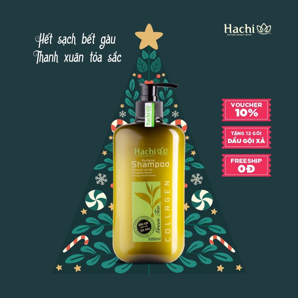 Dầu xả HACHI VIETNAM ® chiết xuất trà xanh dành cho tóc dầu GREENTEA - Purifying Conditioner