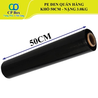 Màng pe đen quấn hàng, khổ 50cm, nặng 3.0kg/ cuộn - cp box