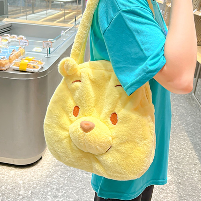 Túi Tote Đeo Vai Hình Gấu Bông Màu Vàng Hoạt Hình Dễ Thương Cho Bạn Gái