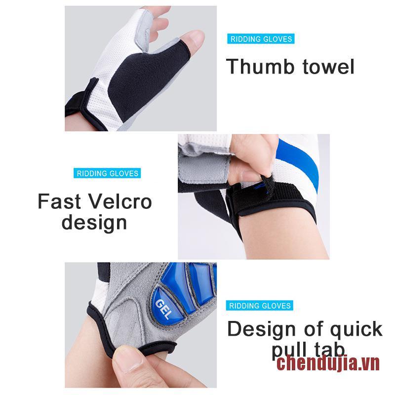 DUJIA Breathable Lycra Fabric Unisex Cycling Gloves Road  Bicycle Half Finger Gl