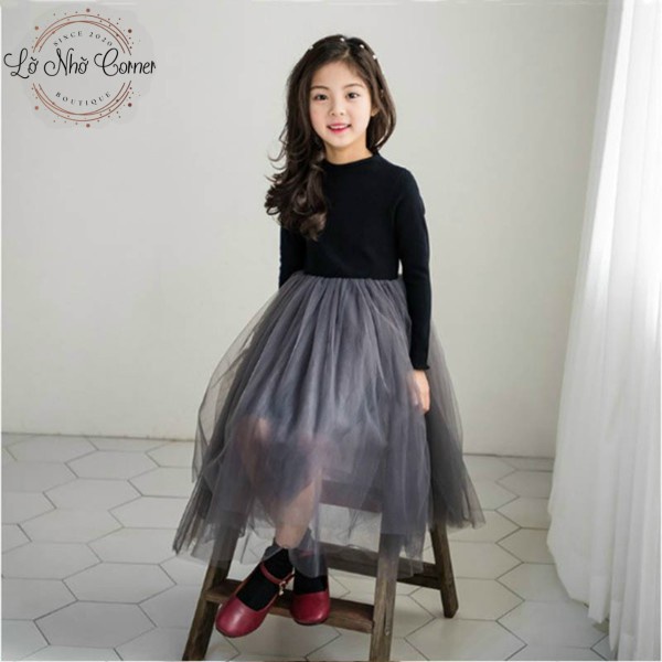 Váy cho bé gái siêu cấp dáng công chúa dễ thương size đại đầm sợi lưới sang trọng 3/4/5/6/7/8/9/10/11-15 tuổi (13-50kg)