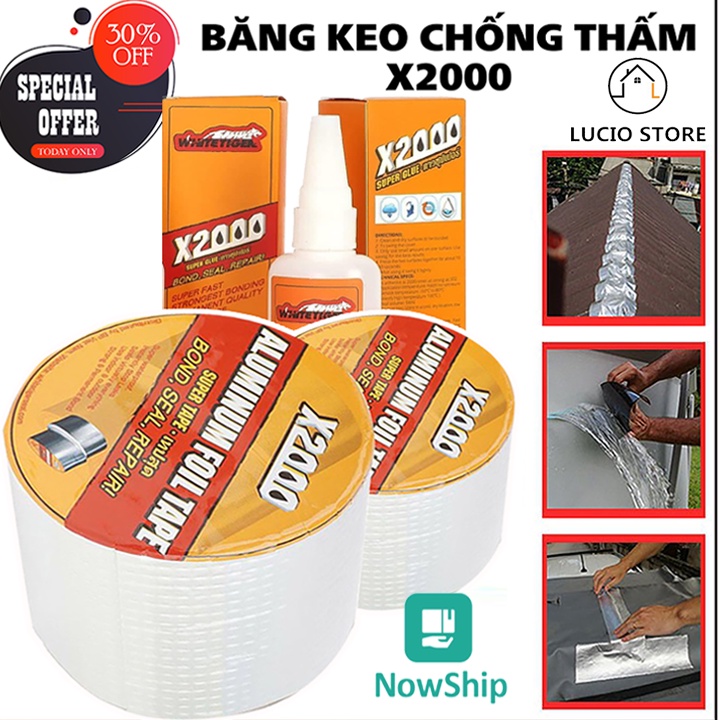 Băng keo chống thấm loại xịn x2000 KHÁNG NƯỚC, CHỊU NHIỆT (Loại nước, Loại Cuộn)