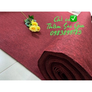 Thảm trải sàn nỉ đỏ đô sọc khổ 2m